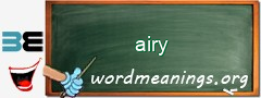 WordMeaning blackboard for airy
